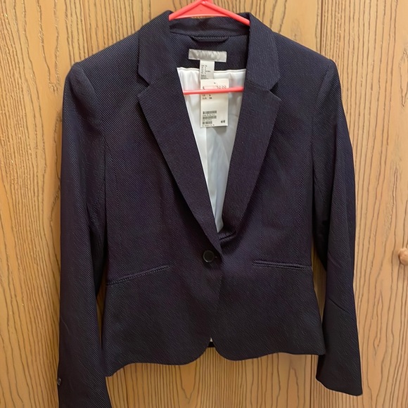 H&M Jackets & Coats Nwt Hm Blue Blazer Jacket Size 6 Poshmark